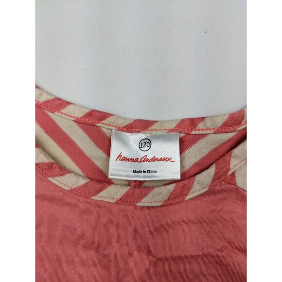 Hanna Andersson pink/cream Tee Dress 120 (5) - Picture 3 of 5